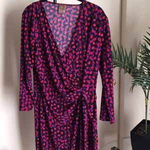 Anne Klein Women's 3/4 Sleeve Wrap Dress